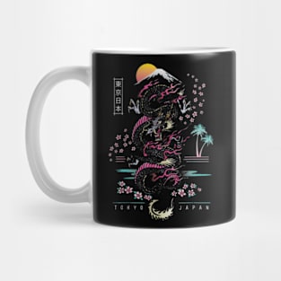 Japanese Tokyo Dragon Asian inspired retro 80s style Mug